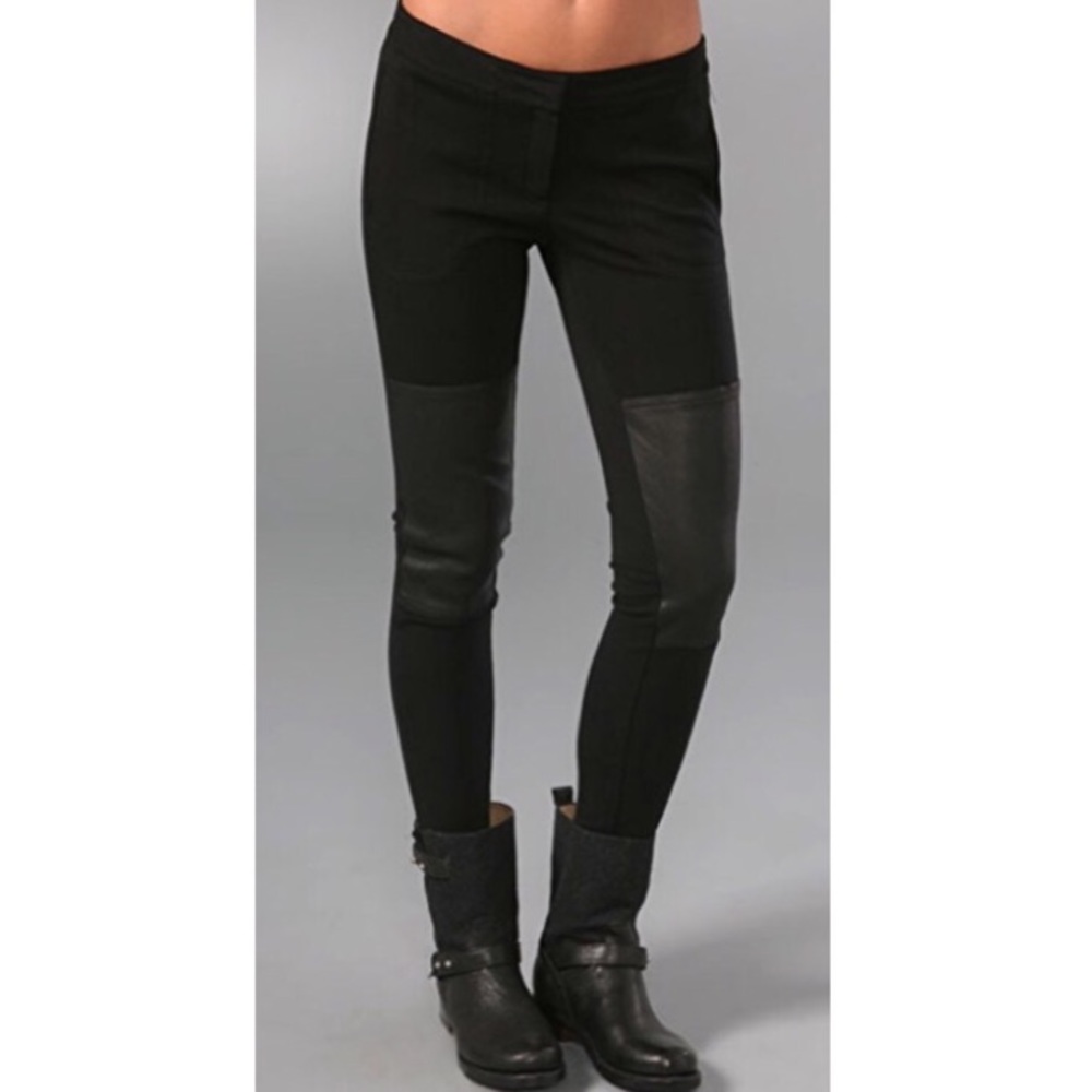 NWOT Theory Tinysa Faux Leather Patch Moto Legging